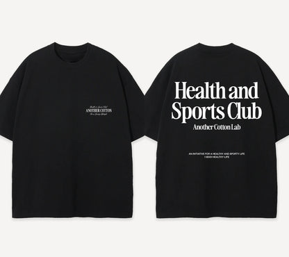 Health and Sport Club Oversized T-Shirt  Another Cotton Lab Men Women Oversize Heavy Cotton Short Sleeves Male Female Clothing