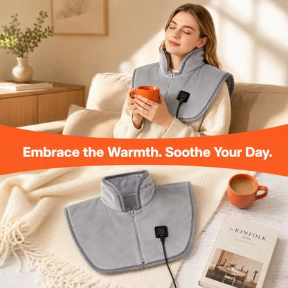 3 Heat Settings Heated Shoulder Wrap Smart NTC Control Fast Heated Electric Neck Warmer Washable Soft Hot Compress Heating Shawl