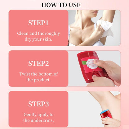 50g Strawberry-Flavored Deodorant Stick, Moisturizing and Deodorizing, with a Fresh Scent, Aluminum-Free, 72-Hour Long-Lasting Fragrance, Suitable for Daily Use on Underarms, Hands, Feet, and Body, with a Fresh Strawberry Sce