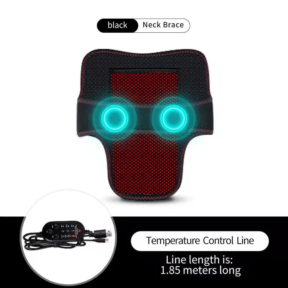 Electric Heated Neck Brace Massager Belt with 3 Adjustable Temperature Levels for Warmth And Neck Massage Relaxation Support
