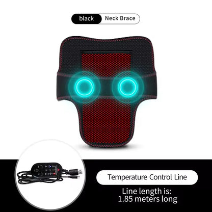 Electric Heated Neck Brace Massager Belt with 3 Adjustable Temperature Levels for Warmth And Neck Massage Relaxation Support
