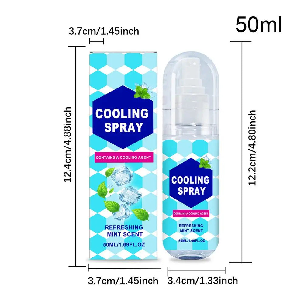 Cooling Spray for Body 50ml Summer Face Refreshing Mist Mint Scent Instant Cooling Spray for Adults Outdoor Activities Workout