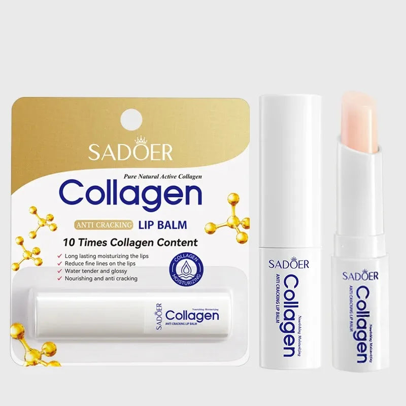 Collagen Moisturizing Lip Balm, Nourishing and Anti-Cracking, Long-Lasting Hydration, Moisturizes Lips