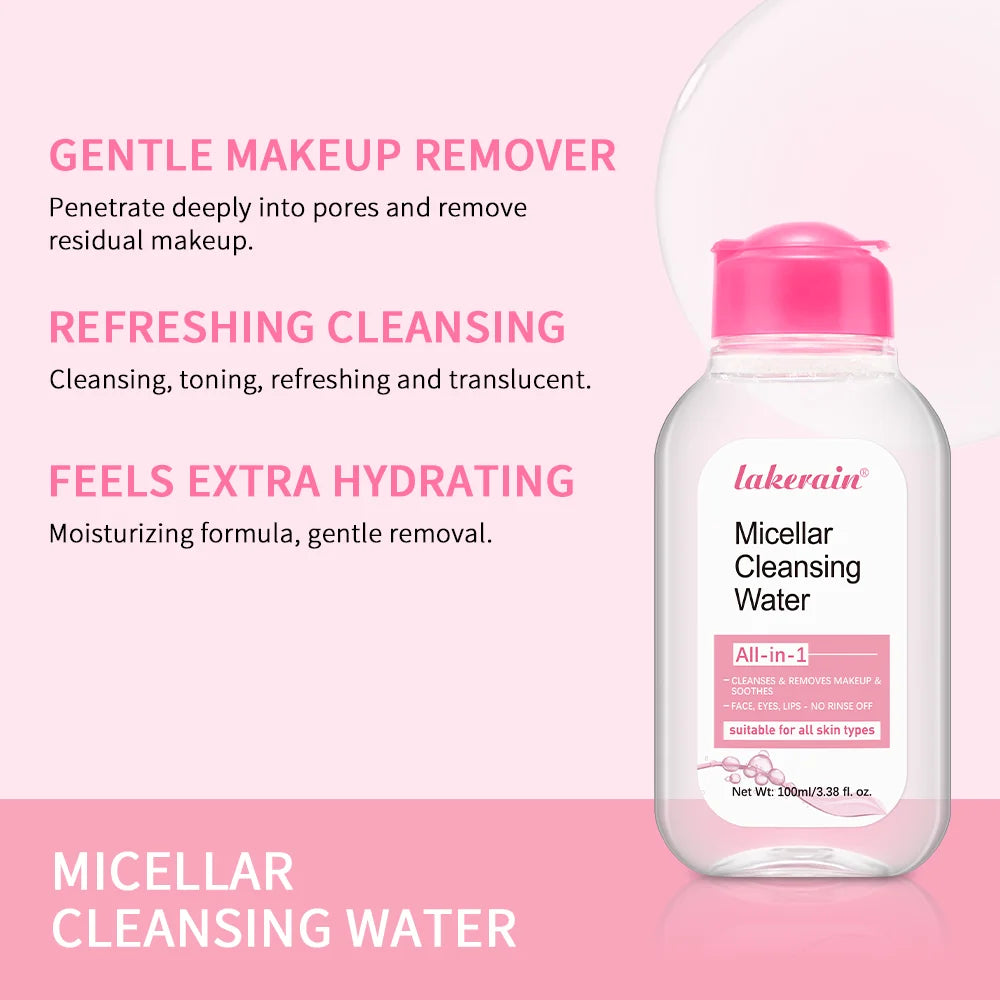 100ml Micellar Cleaning Water Hydrating Facial Cleanser Deep  Makeup Remover Cleaning Water Refresh Hydrate Cleansing Skin