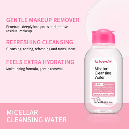 100ml Micellar Cleaning Water Hydrating Facial Cleanser Deep  Makeup Remover Cleaning Water Refresh Hydrate Cleansing Skin