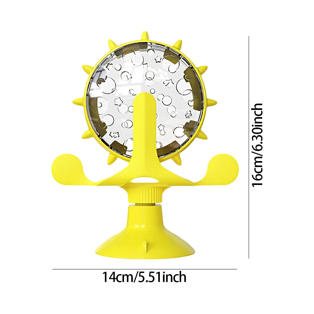 Pet Treat Dispenser Toy Spinning Windmill, Cat Self-Play Boredom Relief, Cat Entertainment Teaser Toy, 1PC