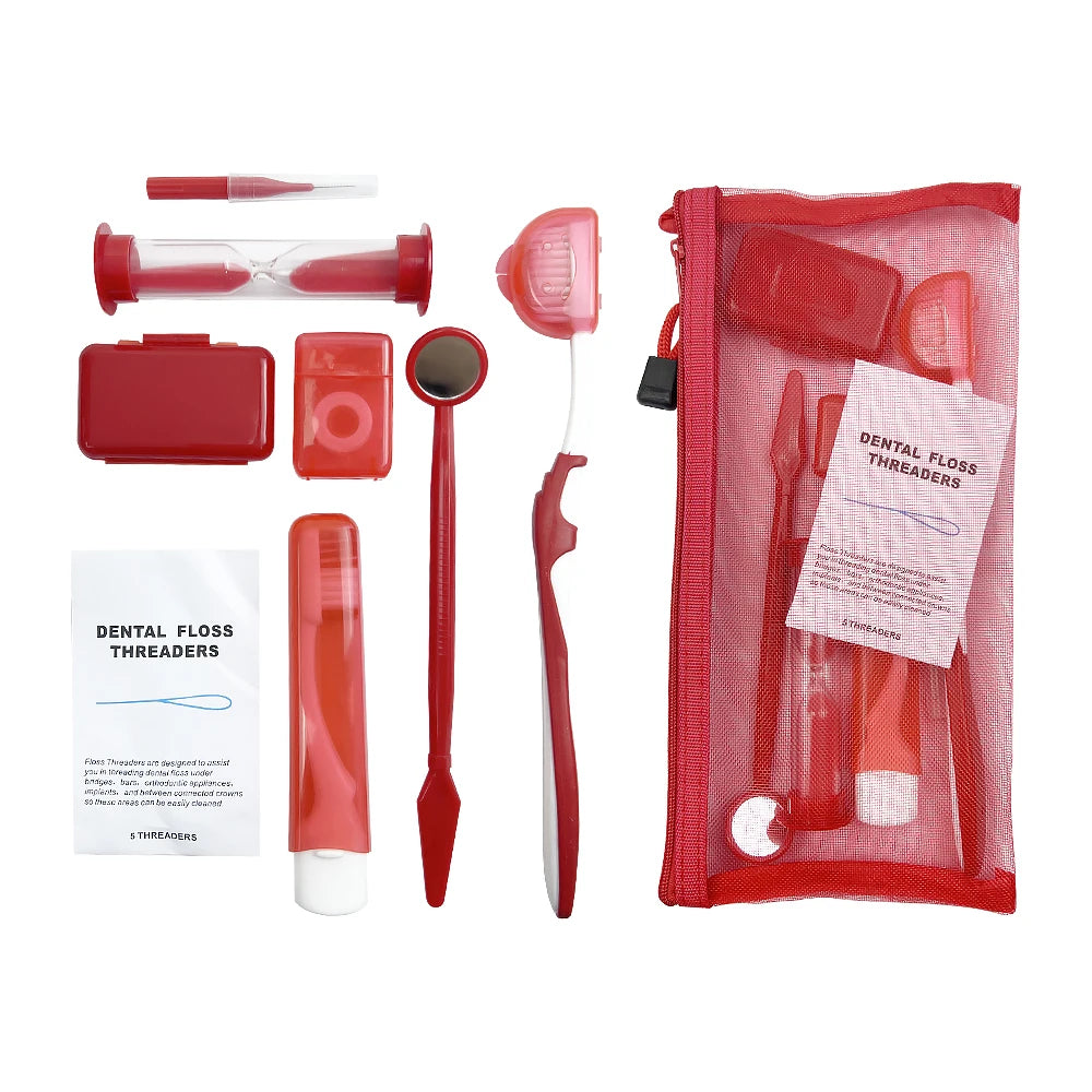 8pcs/set Dental Orthodontic Cleaning Kit Toothbrush Orthodontic Dental Cleaning Kit Travel Dental Kit Interdental Brush