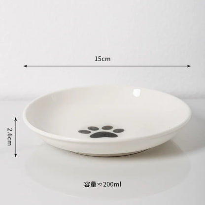 Pet Ceramic Bowl, High Footed Ceramic Cat Food Bowl, Snack Bowl, Anti Overturning Indoor &amp; Outdoor Feeding Drinking Accessories