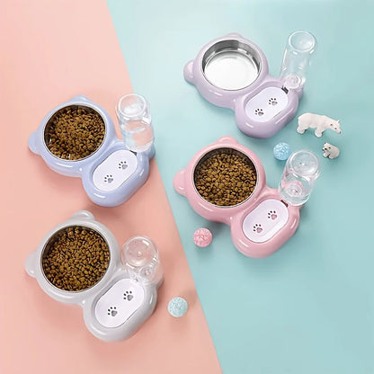 Keep Your Pet Hydrated and Well-Fed with This 2-in-1 Food and Water Bowl Set and Automatic Water Bottle!