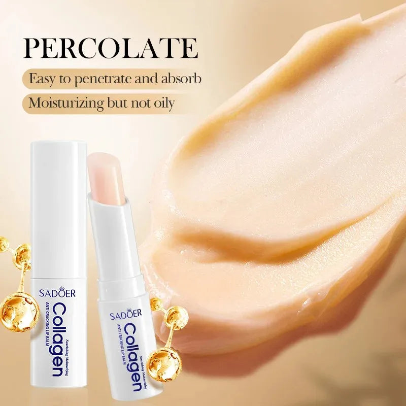 Collagen Moisturizing Lip Balm, Nourishing and Anti-Cracking, Long-Lasting Hydration, Moisturizes Lips